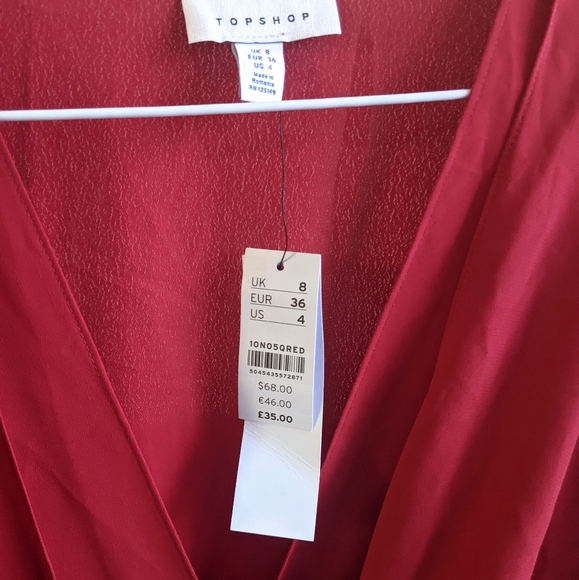 NWT TOPSHOP Red Dress / size small - Picture 3 of 6